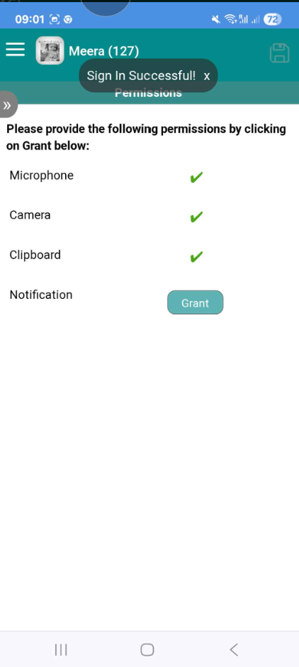 Grant permissions