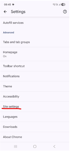 Site settings