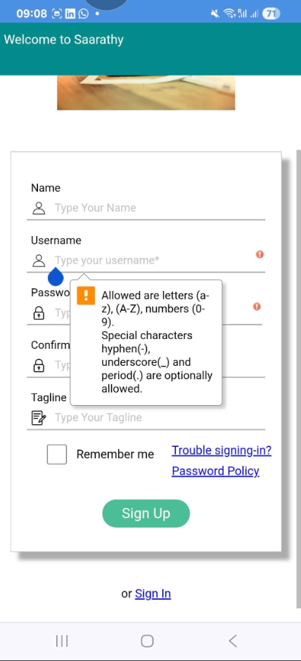 Sign up