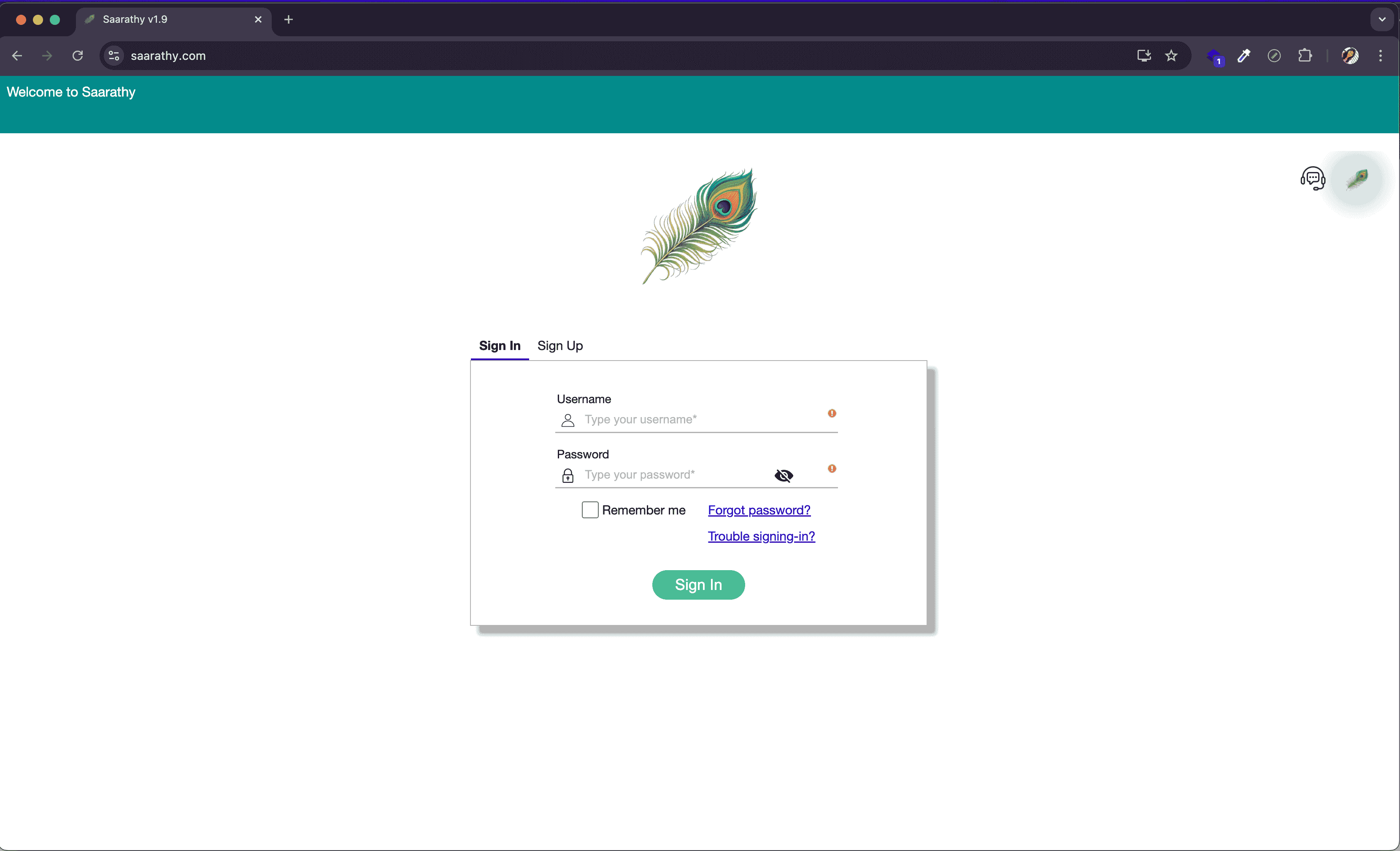Sign in desktop